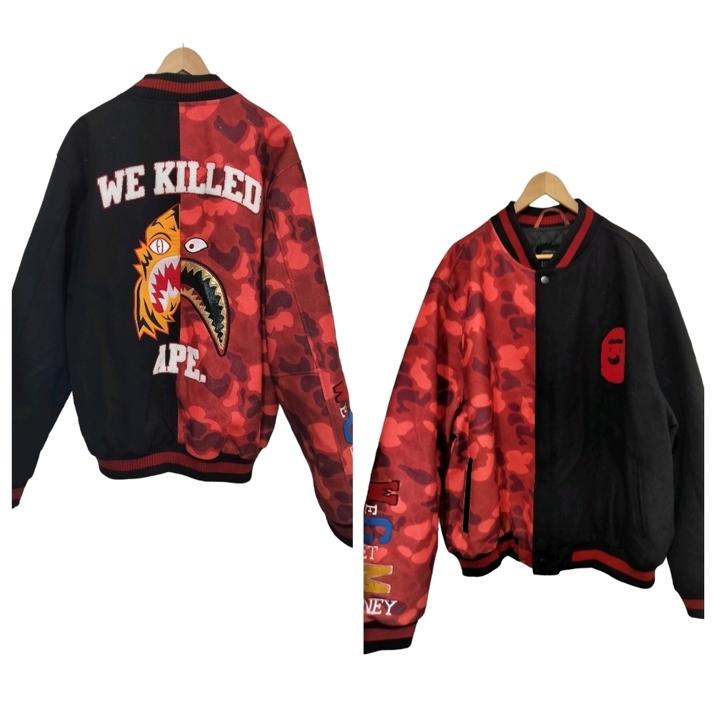 M379) Hudson Outerwear 'We Killed' Ape Varsity Jacket Size 4X